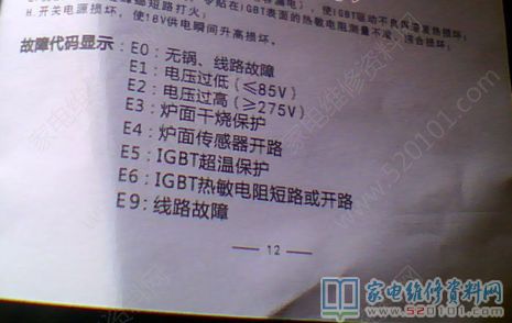 E0 无锅、线路常见故障