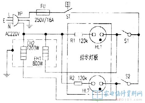 10片铁质热管散热器全线贯通一体,2组电热管竖装身体内